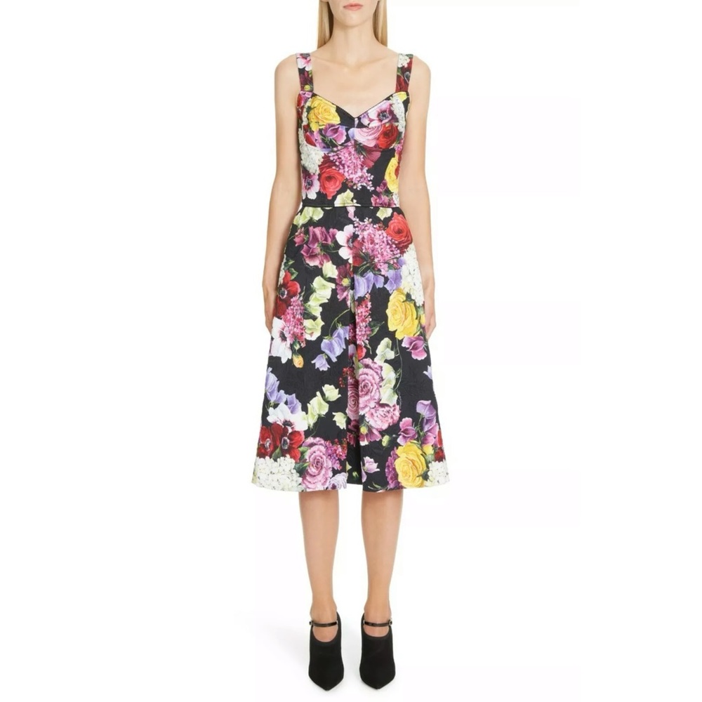 DOLCE & GABBANA Floral BROCADE Bustier Dress 44/6 - Picture 2 of 13